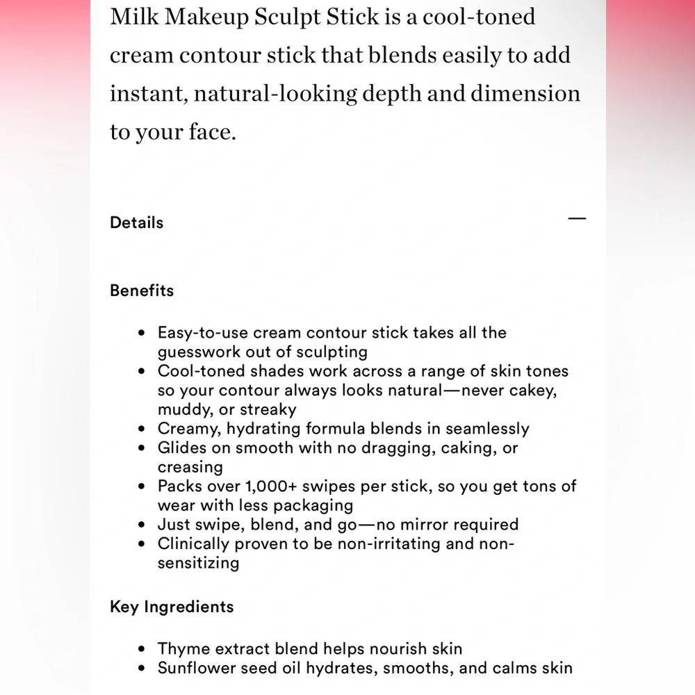 Milk ‘Stoked’ Sculpt Stick Cream Contour